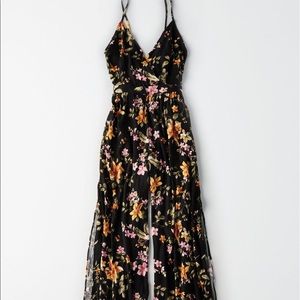 American Eagle Floral, spaghetti strap jumpsuit
